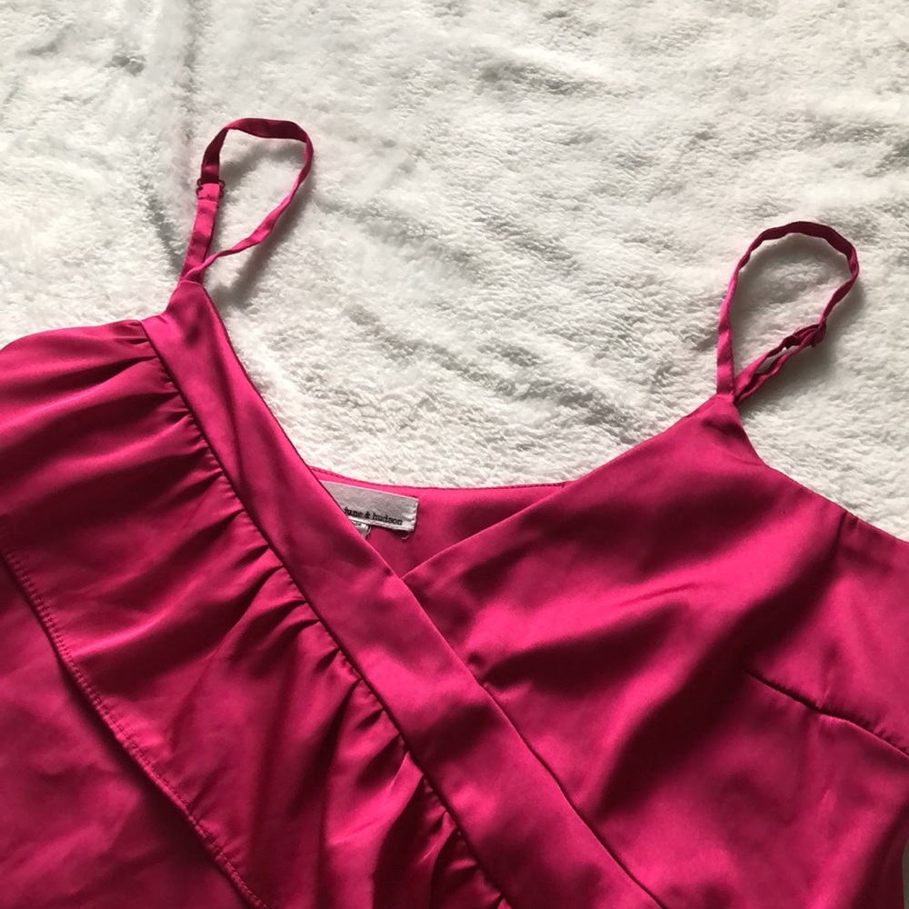 Pink Satin Ruffle Blouse - Picture 2 of 2